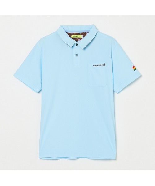 VIVA HEART(ビバハート)の「【VIVA HEART/GOLF】アイスタッチカノコチョコレート半袖ポロ(ポロシャツ・メンズ・ブラック/ピンク/サックスブルー系・50)」の14枚目の写真