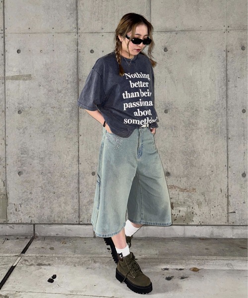 sedacle(セダクル)の「ラインストーンハーフパンツ(デニムパンツ・レディース・ブラック/インディゴブルー・LARGE/MEDIUM/SMALL)」の16枚目の写真