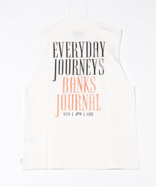 BANKS(バンクス)の「DESIGN TEE /BANKS JOURNAL(バンクスジャーナル)ワンポインプリントバックプリントタンクトップ(タンクトップ・メンズ・オフホワイト/ブルー系その他/ブラック・MEDIUM/LARGE/X-LARGE)」の4枚目の写真