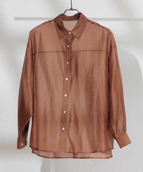 FREAK'S STORE（フリークスストア）の「サマーシアーシャツ（シャツ/ブラウス・レディース・オフホワイト/ピンク系その他/ブラウン/ネイビー・ﾌﾘ-）」の2枚目の写真