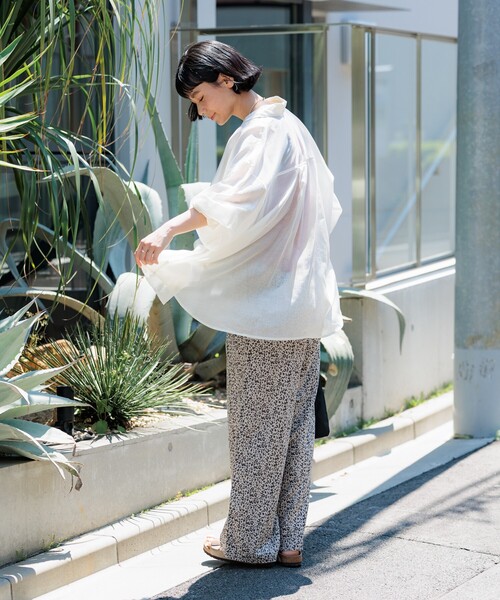 FREAK'S STORE（フリークスストア）の「サマーシアーシャツ（シャツ/ブラウス・レディース・オフホワイト/ピンク系その他/ブラウン/ネイビー・ﾌﾘ-）」の14枚目の写真