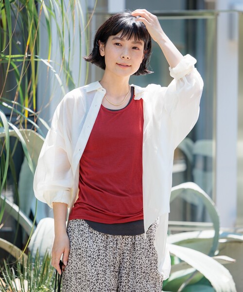 FREAK'S STORE（フリークスストア）の「サマーシアーシャツ（シャツ/ブラウス・レディース・オフホワイト/ピンク系その他/ブラウン/ネイビー・ﾌﾘ-）」の15枚目の写真