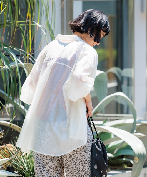 FREAK'S STORE（フリークスストア）の「サマーシアーシャツ（シャツ/ブラウス・レディース・オフホワイト/ピンク系その他/ブラウン/ネイビー・ﾌﾘ-）」の17枚目の写真