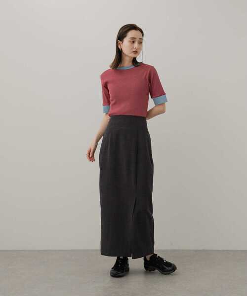 SENSE OF PLACE by URBAN RESEARCH（センスオブプレイスバイアーバンリサーチ）の「『一部WEB限定カラー』クルーネックリンガーボーダーTシャツ(5分袖)（Tシャツ/カットソー・レディース・ブラック系その他/イエロー系その他/ブルー系その他/レッド系その他・ONE）」の21枚目の写真