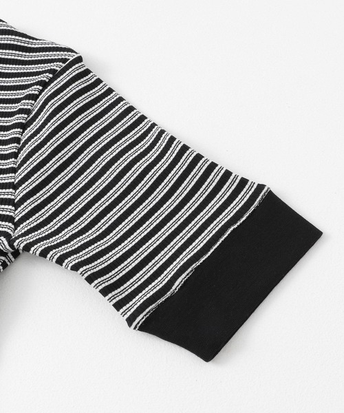 SENSE OF PLACE by URBAN RESEARCH（センスオブプレイスバイアーバンリサーチ）の「『一部WEB限定カラー』クルーネックリンガーボーダーTシャツ(5分袖)（Tシャツ/カットソー・レディース・ブラック系その他/イエロー系その他/ブルー系その他/レッド系その他・ONE）」の12枚目の写真