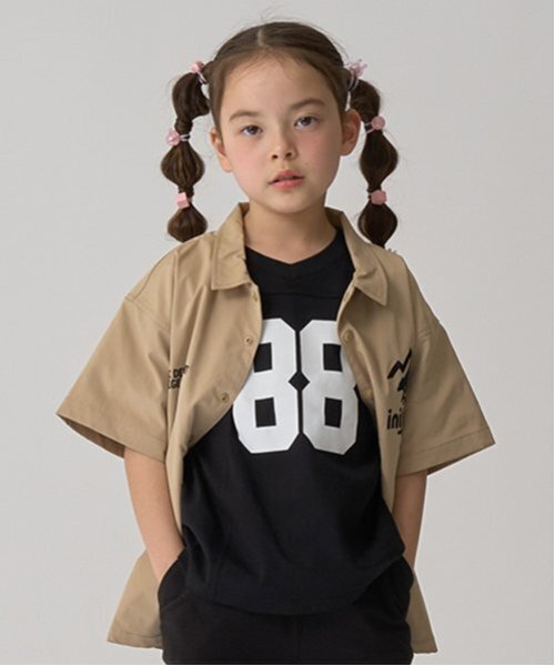 minimal（ミニマル）の「【速乾】ワークシャツ（シャツ/ブラウス・キッズ・ベージュ/ブラック/ブルーグレー・110cm/100cm/120cm/130cm/140cm）」の3枚目の写真