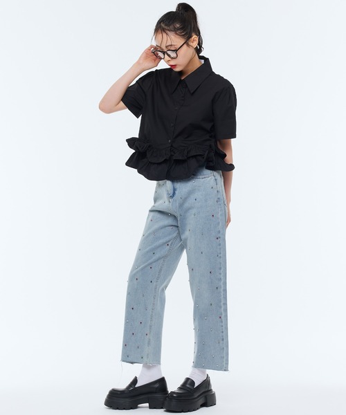 Narcissus（ナルシス）の「【Narcissus】フリルペプラムシャツ（シャツ/ブラウス・レディース・ホワイト/ブラック・FREE）」の12枚目の写真