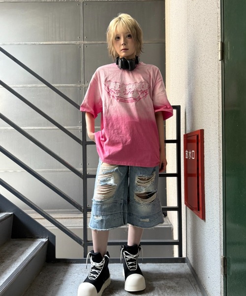 ATMARK(アットマーク)の「《2サイズ展開 / UNISEX 》SMK TRENDSTUDIO ボックスTee(Tシャツ/カットソー・レディース・ブラック/ピンク・MEDIUM/LARGE)」の6枚目の写真
