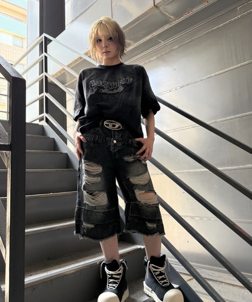 ATMARK(アットマーク)の「《2サイズ展開 / UNISEX 》SMK TRENDSTUDIO ボックスTee(Tシャツ/カットソー・レディース・ブラック/ピンク・MEDIUM/LARGE)」の4枚目の写真