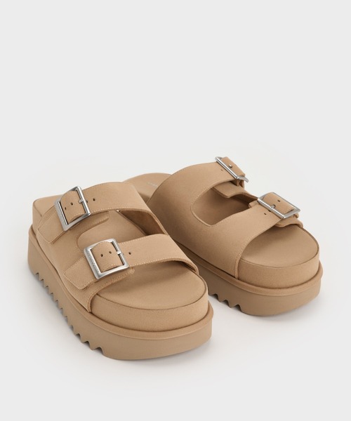 CHARLES & KEITH(チャールズ & キース)の「バックルダブルストラップ フラットフォームサンダル(サンダル・レディース・セージグリーン/ベージュ・23.5cm/23cm/22.5cm/26.5cm/25.5cm/25cm/24.5cm)」の10枚目の写真
