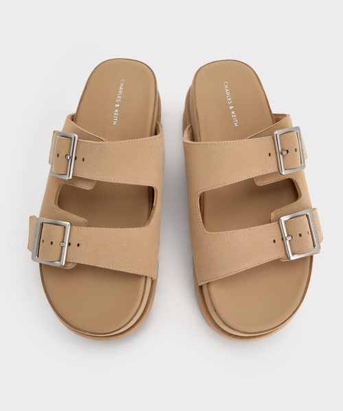 CHARLES & KEITH(チャールズ & キース)の「バックルダブルストラップ フラットフォームサンダル(サンダル・レディース・セージグリーン/ベージュ・23.5cm/23cm/22.5cm/26.5cm/25.5cm/25cm/24.5cm)」の5枚目の写真