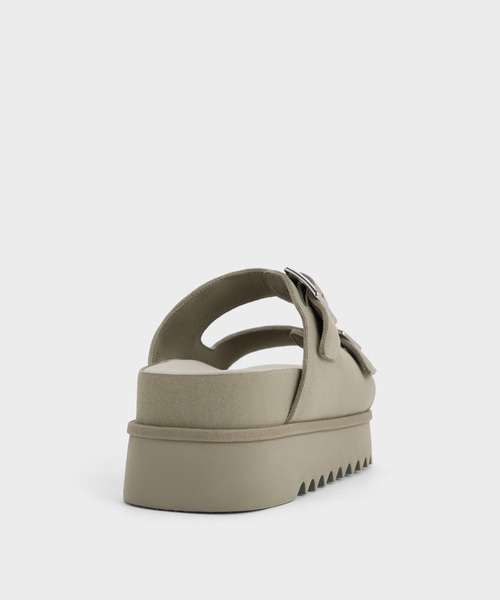 CHARLES & KEITH(チャールズ & キース)の「バックルダブルストラップ フラットフォームサンダル(サンダル・レディース・セージグリーン/ベージュ・23.5cm/23cm/22.5cm/26.5cm/25.5cm/25cm/24.5cm)」の7枚目の写真