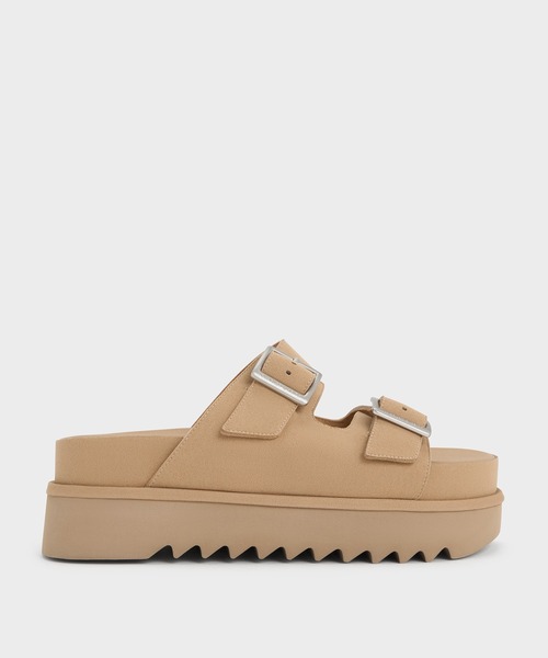 CHARLES & KEITH(チャールズ & キース)の「バックルダブルストラップ フラットフォームサンダル(サンダル・レディース・セージグリーン/ベージュ・23.5cm/23cm/22.5cm/26.5cm/25.5cm/25cm/24.5cm)」の14枚目の写真