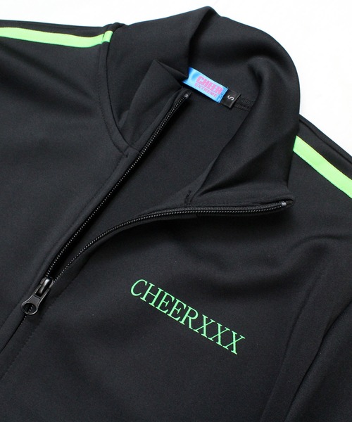 CHEER(チアー)の「サイドラインストレッチジャージートラックジャケット(ジャージ・レディース・ブラック/パープル・S/M/L)」の8枚目の写真