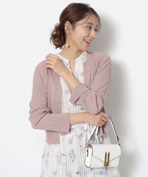 JUSGLITTY - ジャスグリッティー   長袖アシデリブニット ジャスグリッティー JUSGLITTY 5分袖シアーブラウスレイヤード