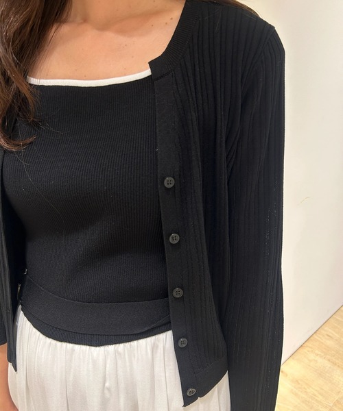JUSGLITTY カーデ JUSGLITTY（ジャスグリッティー）の「スキッパーネックシアーカーデ