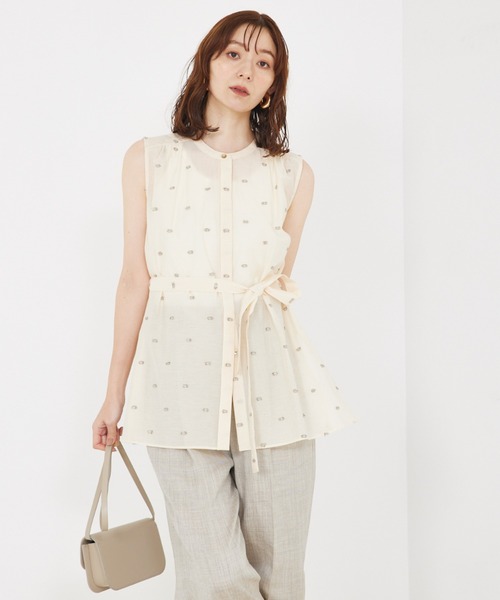 セール】カットドビーチュニックブラウス/夏服（シャツ/ブラウス