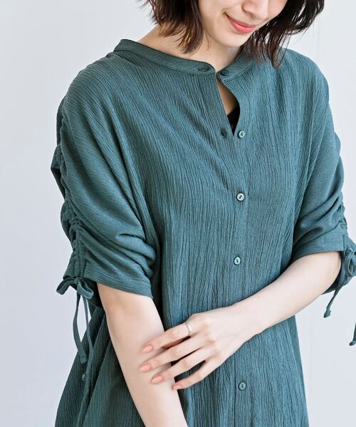 カット楊柳ドロストスリーブドルマンブラウス（シャツ/ブラウス