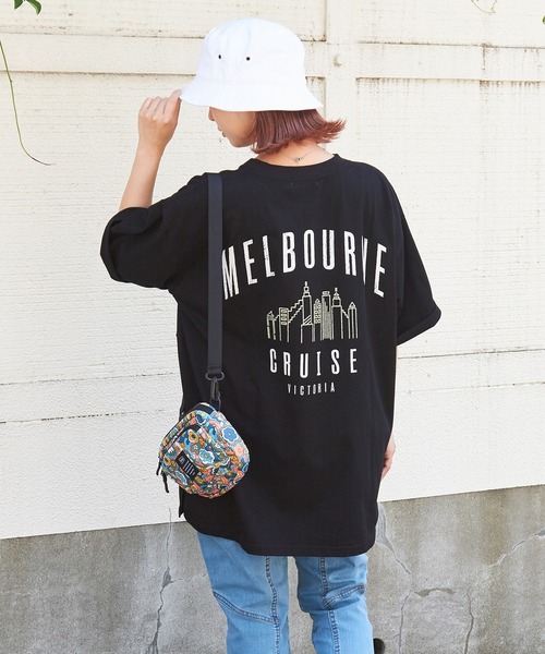 CUBE SUGAR（キューブシュガー）の「シルケット風天竺接触冷感バックプリントTシャツ（Tシャツ/カットソー・レディース・ブラック/サックスブルー/ホワイト/オートミール/マルチ・M）」の10枚目の写真