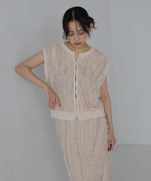 新品 prince プリンス ベスト ニット⭐︎ フリンジニットベスト（ニット/セーター）｜hellam（へラム）の