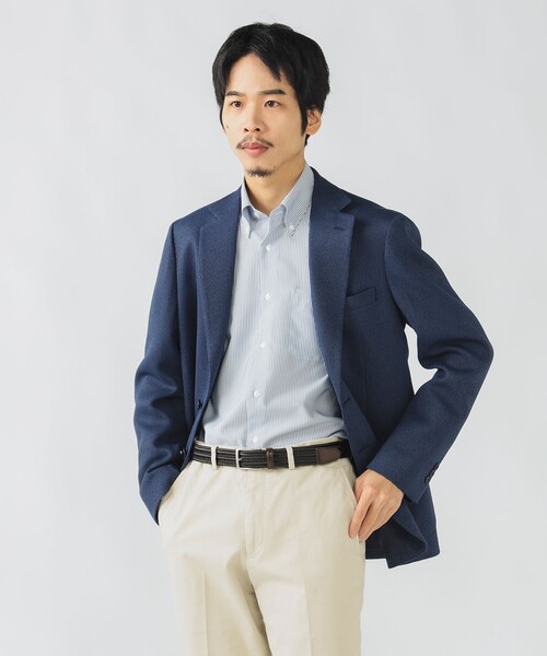 BEAMS HEART(ビームスハート)の「ウールライク バスケット 2ボタン ジャケット 25AW【ウォッシャブル・防シワ】(テーラードジャケット・メンズ・ブルー/ネイビー・XX-LARGE/X-LARGE/LARGE/SMALL/MEDIUM)」の6枚目の写真
