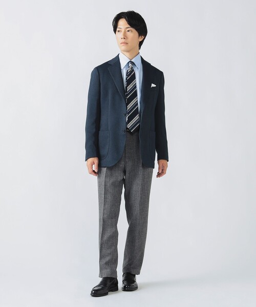 BEAMS HEART(ビームスハート)の「ウールライク バスケット 2ボタン ジャケット 25AW【ウォッシャブル・防シワ】(テーラードジャケット・メンズ・ブルー/ネイビー・XX-LARGE/X-LARGE/LARGE/SMALL/MEDIUM)」の19枚目の写真