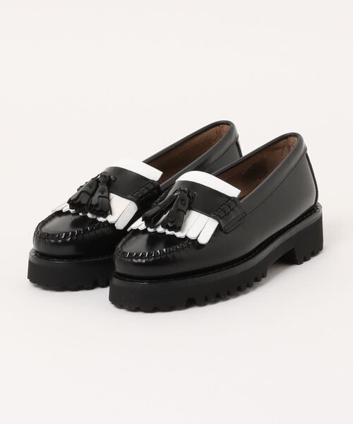 G.H.BASS(ジーエイチバス)の「G.H.BASS BA41820 BLACK&WHITE プラットフォーム キルトタッセルローファー(ローファー・レディース・ブラック×ホワイト・6/8/6.5/5/7/7.5/5.5/4.5)」の1枚目の写真