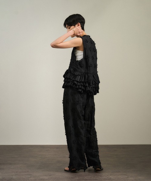パンツ 3Dembroidery pants/crinklecrinklecrinkle crinkle crinkle crinkle/クリンクル クリンクル クリンクル】3D