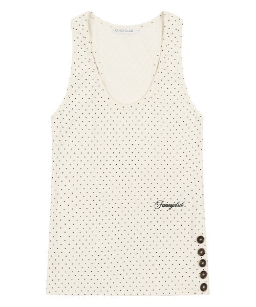 タンクトップ ノースリーブ A'GEM/9 × .kom 「FANCY CLUB/ファンシークラブ」 Dot Button Sleeveless/ドッ A'GEM/9 × .kom 『FANCY CLUB/ファンシークラブ』 Dot Button