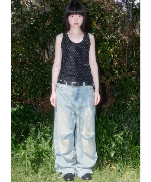 FANCY CLUB(ファンシークラブ)の「A'GEM/9 × .kom 『FANCY CLUB/ファンシークラブ』 Dot Button Sleeveless/ドットボタン スリーブレス(タンクトップ・レディース・ブラウン/アイボリー/ブラック・FREE)」の9枚目の写真