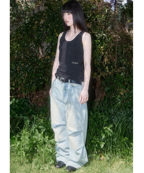 FANCY CLUB(ファンシークラブ)の「A'GEM/9 × .kom 『FANCY CLUB/ファンシークラブ』 Dot Button Sleeveless/ドットボタン スリーブレス(タンクトップ・レディース・ブラウン/アイボリー/ブラック・FREE)」の10枚目の写真