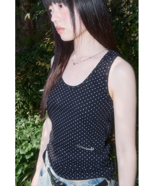 FANCY CLUB(ファンシークラブ)の「A'GEM/9 × .kom 『FANCY CLUB/ファンシークラブ』 Dot Button Sleeveless/ドットボタン スリーブレス(タンクトップ・レディース・ブラウン/アイボリー/ブラック・FREE)」の5枚目の写真