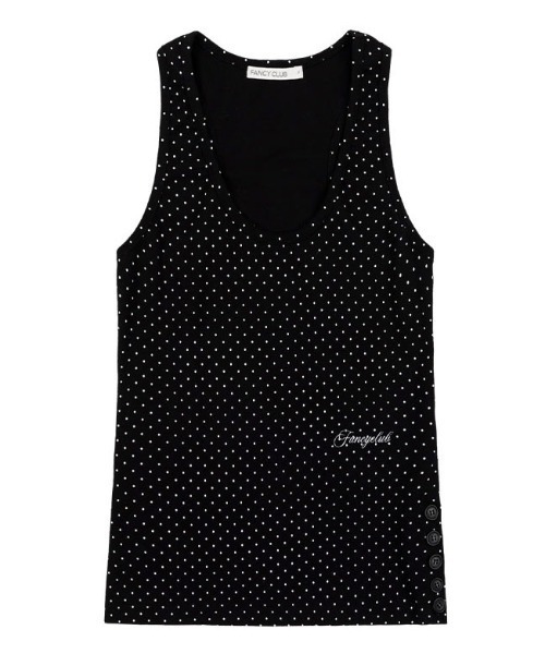 タンクトップ ノースリーブ A'GEM/9 × .kom 「FANCY CLUB/ファンシークラブ」 Dot Button Sleeveless/ドッ A'GEM/9 × .kom 『FANCY CLUB/ファンシークラブ』 Dot Button