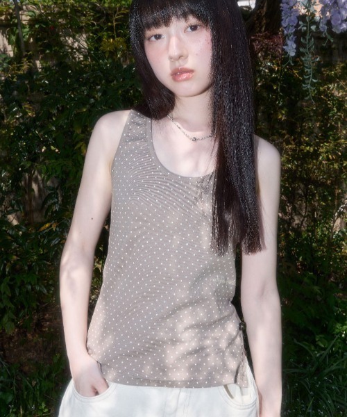FANCY CLUB(ファンシークラブ)の「A'GEM/9 × .kom 『FANCY CLUB/ファンシークラブ』 Dot Button Sleeveless/ドットボタン スリーブレス(タンクトップ・レディース・ブラウン/アイボリー/ブラック・FREE)」の17枚目の写真