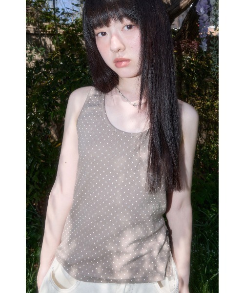 FANCY CLUB(ファンシークラブ)の「A'GEM/9 × .kom 『FANCY CLUB/ファンシークラブ』 Dot Button Sleeveless/ドットボタン スリーブレス(タンクトップ・レディース・ブラウン/アイボリー/ブラック・FREE)」の18枚目の写真