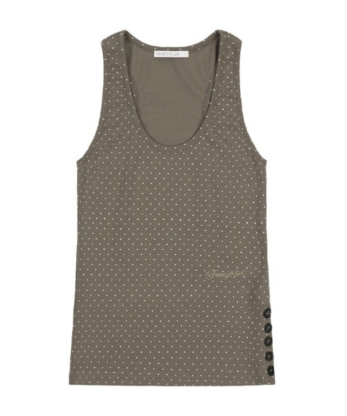 タンクトップ ノースリーブ A'GEM/9 × .kom 「FANCY CLUB/ファンシークラブ」 Dot Button Sleeveless/ドッ A'GEM/9 × .kom 『FANCY CLUB/ファンシークラブ』 Dot Button