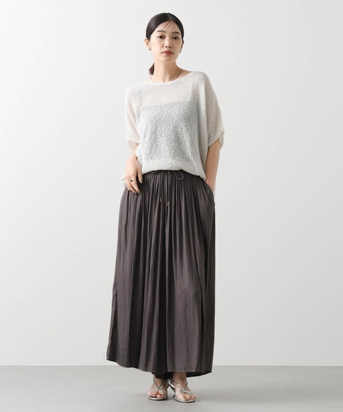 vingtrois（バントロア）の「和紙ホールガーメントボートネックニット（ニット/セーター・レディース・ブラウン/グリーン/ピンク/アイボリー・FREE）」の5枚目の写真