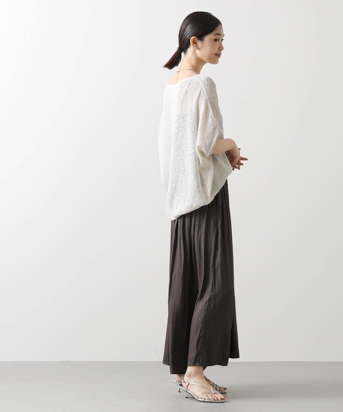 vingtrois（バントロア）の「和紙ホールガーメントボートネックニット（ニット/セーター・レディース・ブラウン/グリーン/ピンク/アイボリー・FREE）」の6枚目の写真