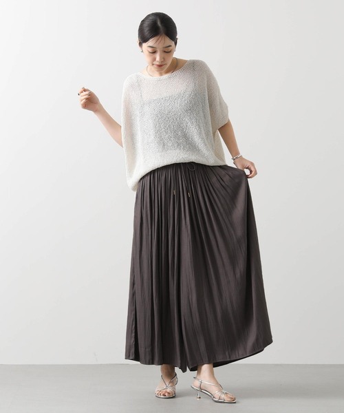 vingtrois（バントロア）の「和紙ホールガーメントボートネックニット（ニット/セーター・レディース・ブラウン/グリーン/ピンク/アイボリー・FREE）」の8枚目の写真