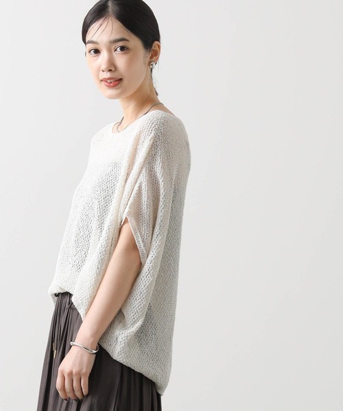 vingtrois（バントロア）の「和紙ホールガーメントボートネックニット（ニット/セーター・レディース・ブラウン/グリーン/ピンク/アイボリー・FREE）」の10枚目の写真