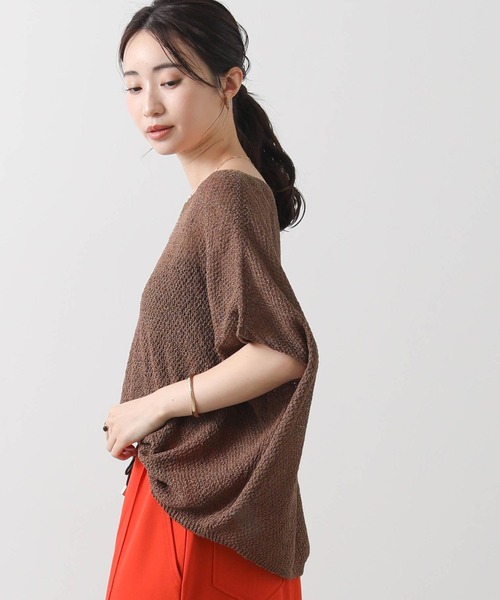 vingtrois（バントロア）の「和紙ホールガーメントボートネックニット（ニット/セーター・レディース・ブラウン/グリーン/ピンク/アイボリー・FREE）」の18枚目の写真