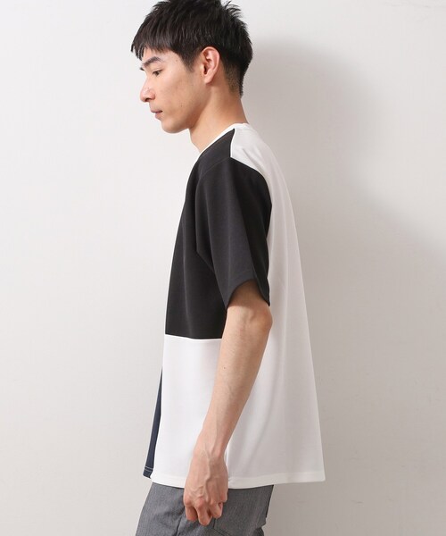 THE SHOP TK （ザ ショップ ティーケー ）の「ツイルブロッキング 半袖Tシャツ 洗濯機OK（Tシャツ/カットソー・メンズ・ブラウン系5/ブラック系4/ブルー系その他6・02/03/04）」の6枚目の写真