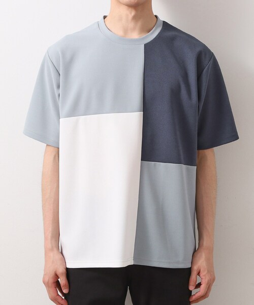 THE SHOP TK （ザ ショップ ティーケー ）の「ツイルブロッキング 半袖Tシャツ 洗濯機OK（Tシャツ/カットソー・メンズ・ブラウン系5/ブラック系4/ブルー系その他6・02/03/04）」の11枚目の写真