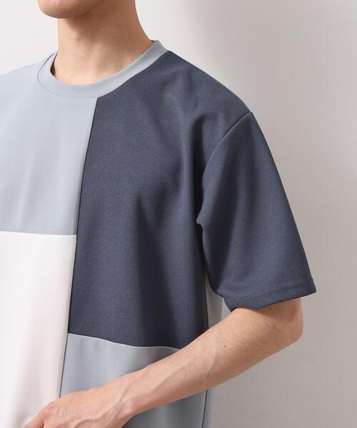 THE SHOP TK （ザ ショップ ティーケー ）の「ツイルブロッキング 半袖Tシャツ 洗濯機OK（Tシャツ/カットソー・メンズ・ブラウン系5/ブラック系4/ブルー系その他6・02/03/04）」の7枚目の写真
