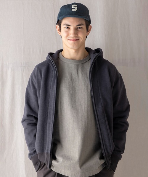 Jackman（ジャックマン）の「GG Sweat Parka（パーカー・メンズ・杢グレー/ネイビー/ブラック/ライトグリーン/スミクロ/オフホワイト・LARGE/X-LARGE/MEDIUM）」の4枚目の写真