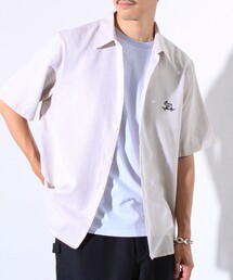 GLOSTER | 【GLOSTER/グロスター】綿麻パナマ フレブル刺繍 ショートスリーブシャツ 半袖シャツ(シャツ/ブラウス)