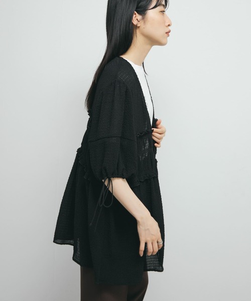 KBF（ケイビーエフ）の「フロントリボンチュニック（シャツ/ブラウス・レディース・ブラウン/アイボリー/ブラック・ONE）」の13枚目の写真