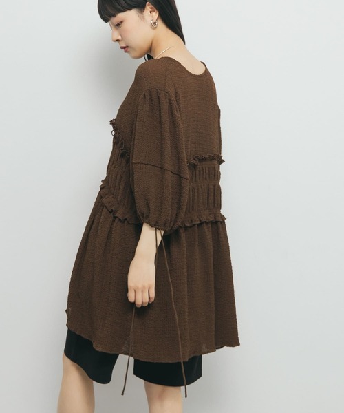 KBF（ケイビーエフ）の「フロントリボンチュニック（シャツ/ブラウス・レディース・ブラウン/アイボリー/ブラック・ONE）」の21枚目の写真