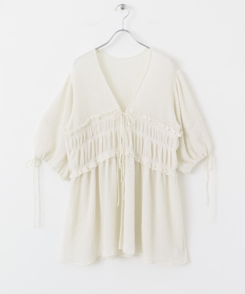 セール】フロントリボンチュニック（シャツ/ブラウス）｜KBF