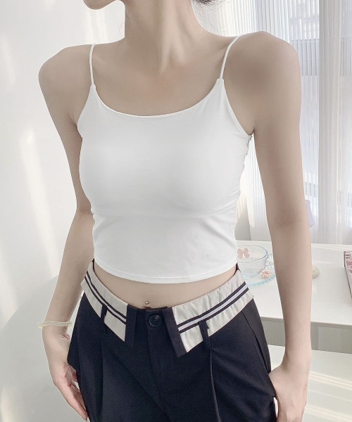 Miniministore(ミニミニストア)の「カップ付きキャミソール背中あきブラトップ(キャミソール・レディース・ホワイト/ブラック/ベージュ/カーキ/ブルーグレー・FREE)」の16枚目の写真